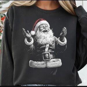Santa 2 tone Black Sweatshirt